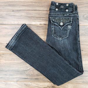 Miss Me Black Boot Sz 25 Embellished Jeans Bling